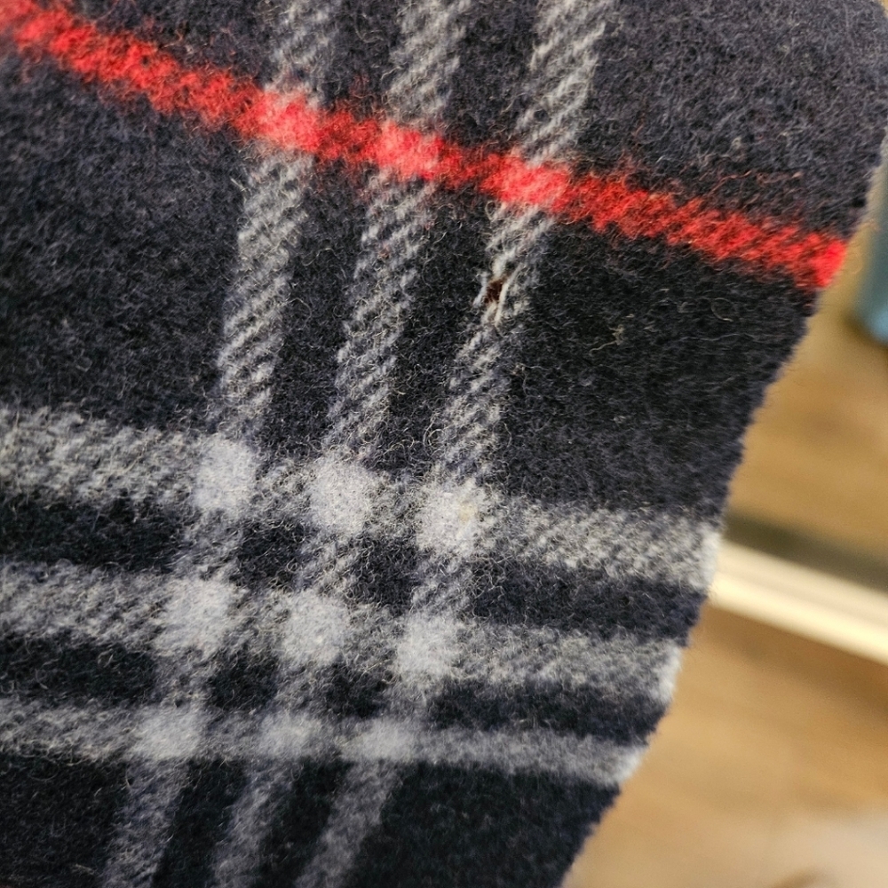 Burberrys Vintage Check Lambswool 100％ Stole Scarf Multicolor BLUE - Picture 11 of 12